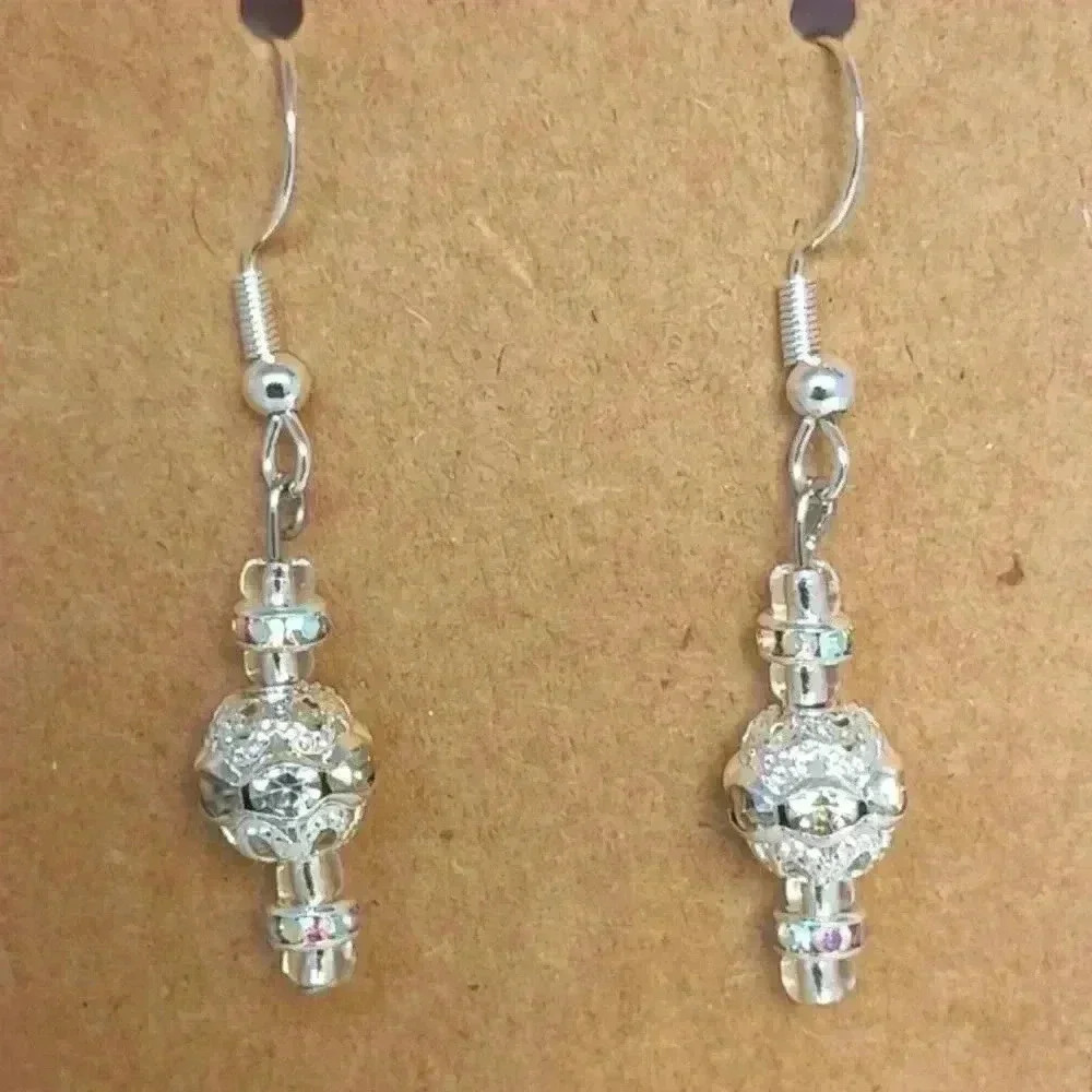 Key Largo Rhinestone beaded 925 silver earrings